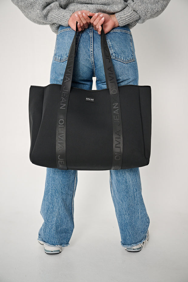 Allure (Black) Neoprene Tote Bag