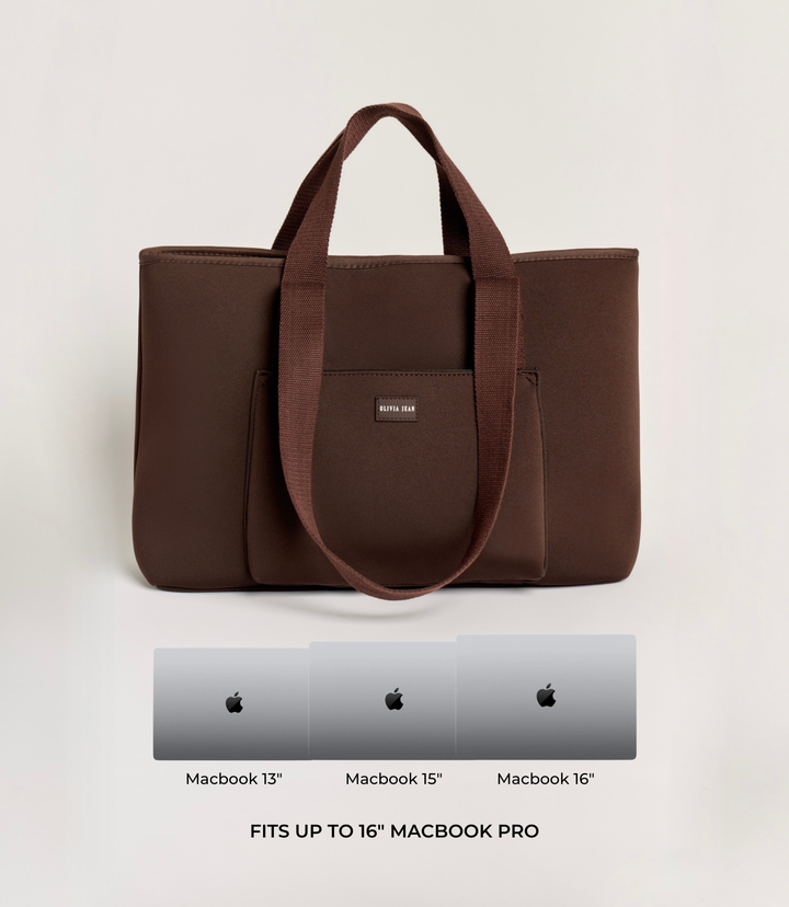 Rover (Chocolate) Large Neoprene Tote - With Zip Closure