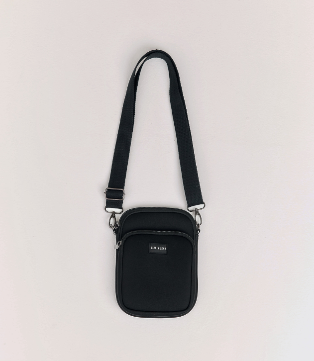Wanderer (Black) Neoprene Crossbody Bag
