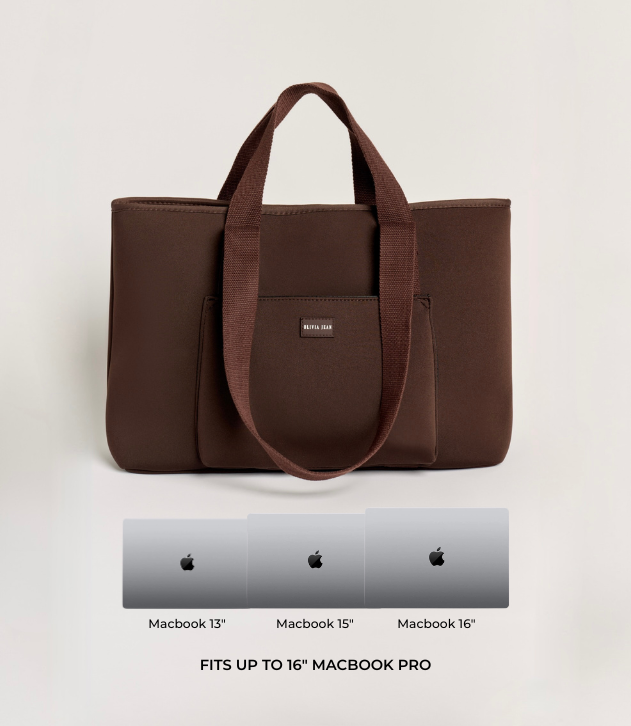 Rover (Chocolate) Large Neoprene Tote - With Zip Closure