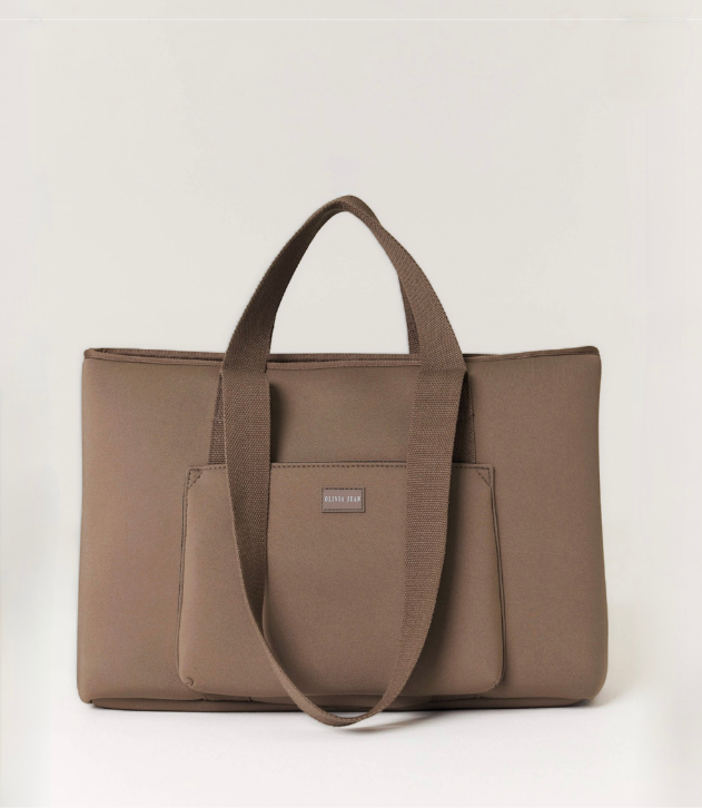 Rover (Taupe) Large Neoprene Tote - With Zip Closure (PRE ORDER)