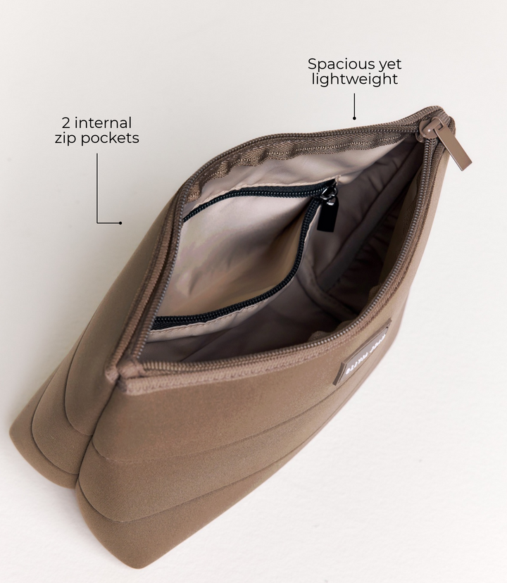 Large (Taupe) Stitch Neoprene Pouch