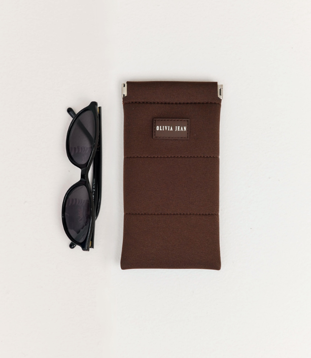 Stitch (Chocolate) Neoprene Sunglasses Pouch
