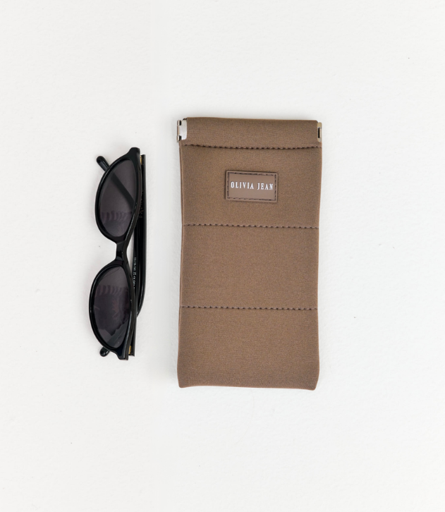 Stitch (Taupe) Neoprene Sunglasses Pouch
