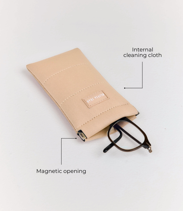 Stitch (Almond) Neoprene Sunglasses Pouch