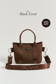 Blair (Brown) Neoprene Crossbody Bag- With Zip Closure