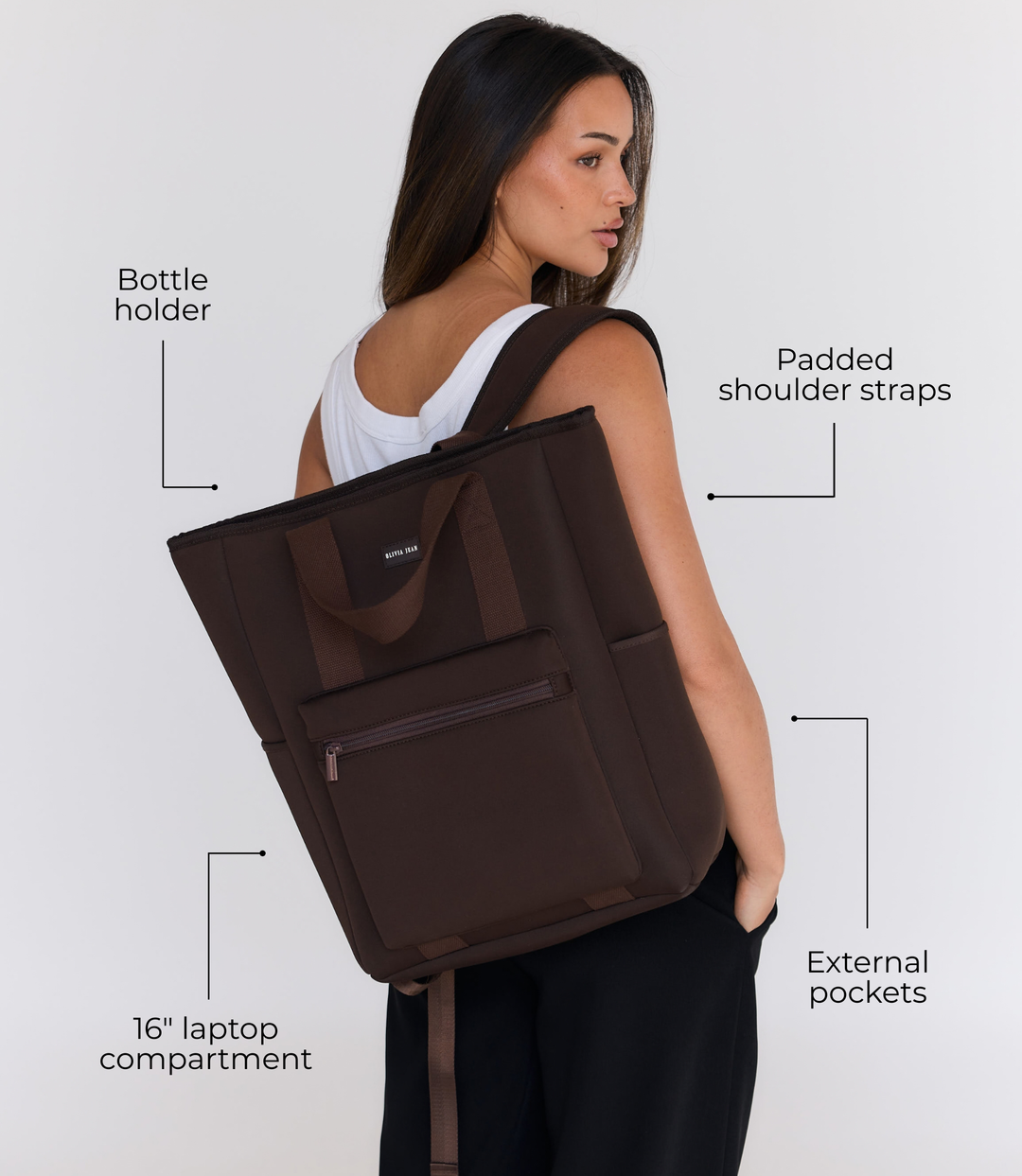 Rover (Chocolate) Neoprene Backpack - With Zip Closure (PRE ORDER)