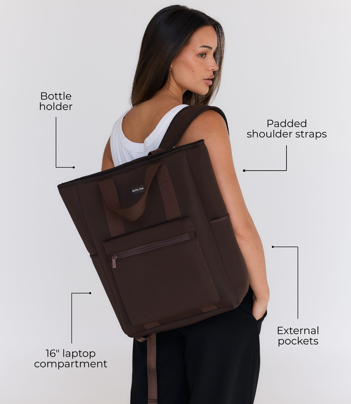 Rover (Chocolate) Neoprene Backpack - With Zip Closure (PRE ORDER)