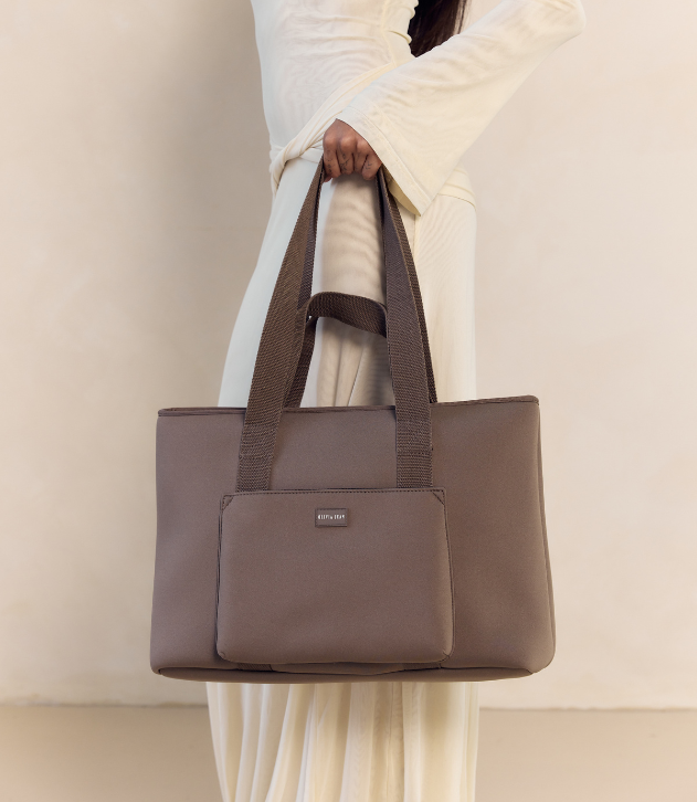 Rover (Taupe) Large Neoprene Tote - With Zip Closure (PRE ORDER)