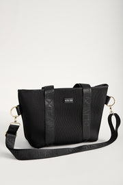 Winnie (Ribbed Black) Neoprene Tote - With Zip Closure