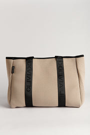 Signature (Beige) Neoprene Tote Bag