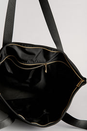 Stellar (Ribbed Black) Neoprene Tote Bag- With Zip Closure