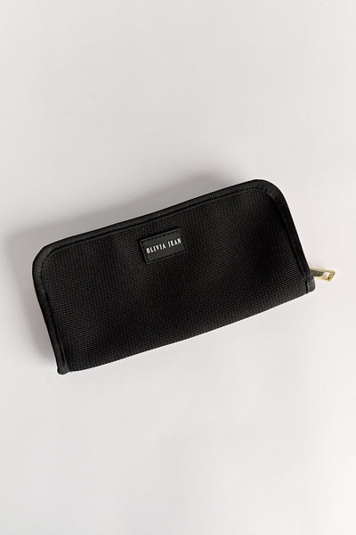 Ribbed Black Neoprene Wallet