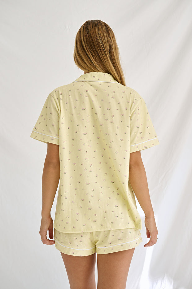 Posy Floral Pyjama Set - Yellow
