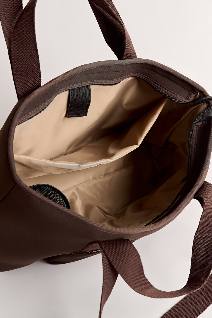 Rover (Chocolate) Large Neoprene Travel Tote - With Zip Closure