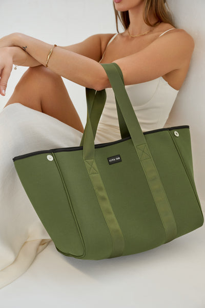 Lenie (Khaki) Neoprene Tote Bag