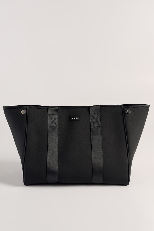 Stormie (Black) Neoprene Tote Bag