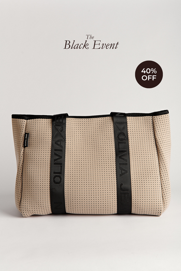 Signature (Beige) Neoprene Tote Bag