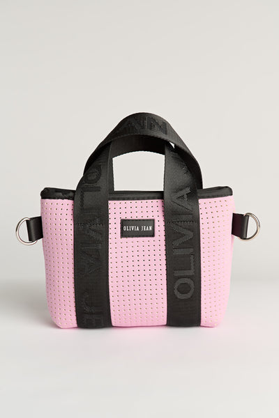 Poppy (Bubblegum) Neoprene Crossbody Bag- With Zip Closure