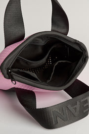 Mini (Bubblegum) Neoprene Crossbody Bag- With Zip Closure