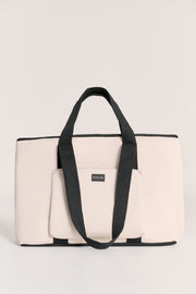 Rover (Ivory) Large Neoprene Travel Tote - With Zip Closure