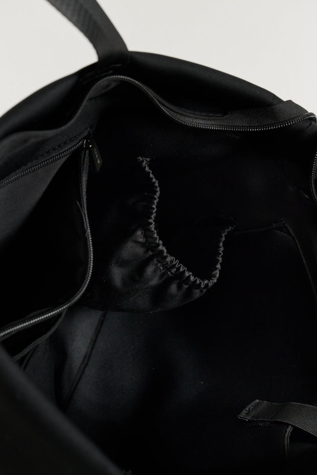 Stevie (Black) Neoprene Tote - With Zip Closure