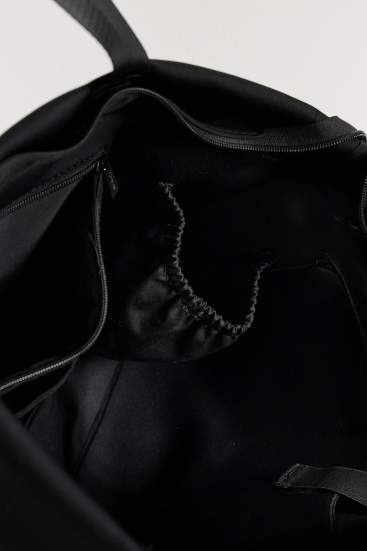 Stevie (Black) Neoprene Tote - With Zip Closure