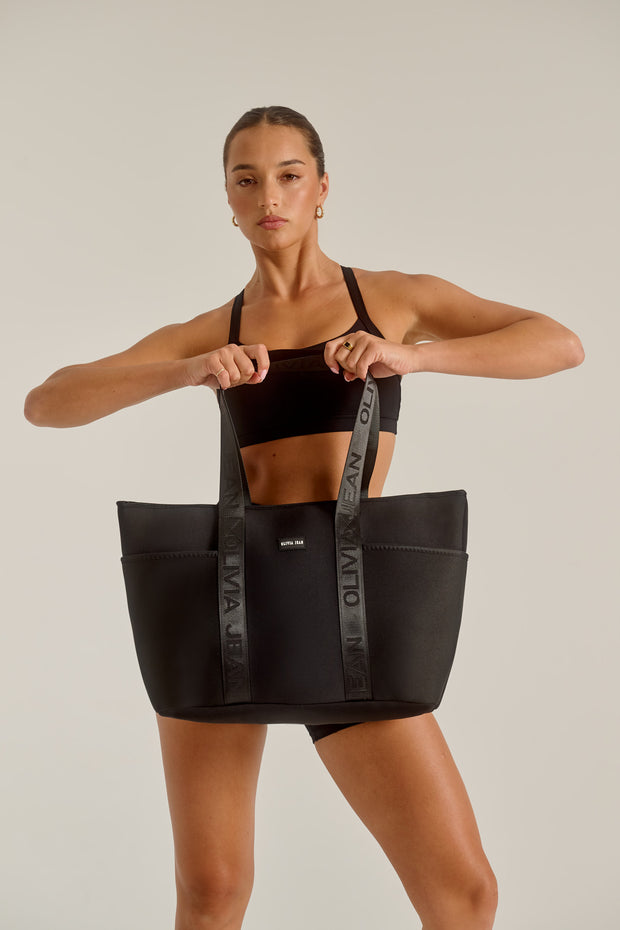 Form (Black) Neoprene Tote Bag- With Zip Closure