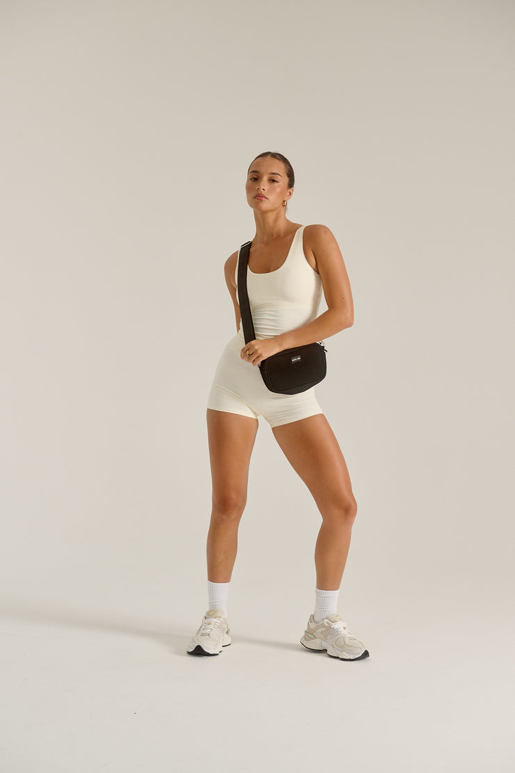 Serene (Ribbed Black) Neoprene Crossbody Bag