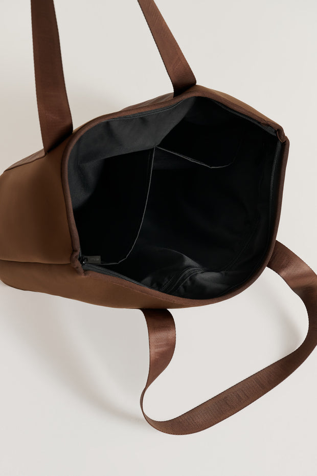 Ebony (Brown) Neoprene Tote Bag- With Zip Closure