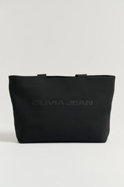 Spencer (Black) Neoprene Tote Bag - With Zip Closure