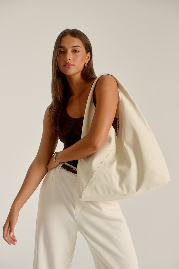 Sydney (Cream) Nylon Shoulder Bag