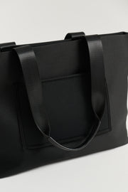 Spencer (Black) Neoprene Tote Bag - With Zip Closure