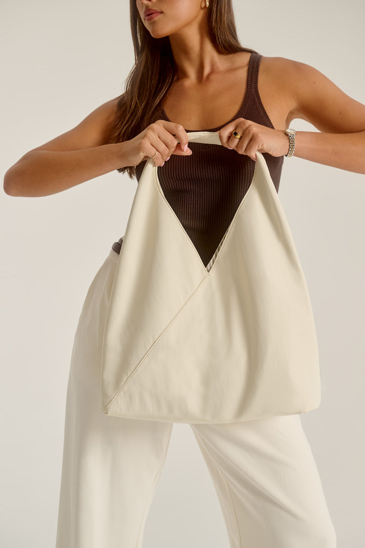 Sydney (Cream) Nylon Shoulder Bag
