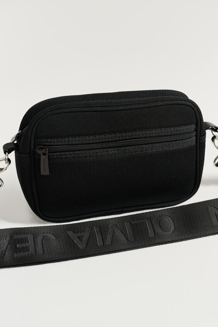 Serene (Ribbed Black) Neoprene Crossbody Bag