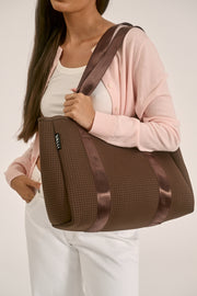Elle Brown Neoprene Tote — Valli by Olivia Jean