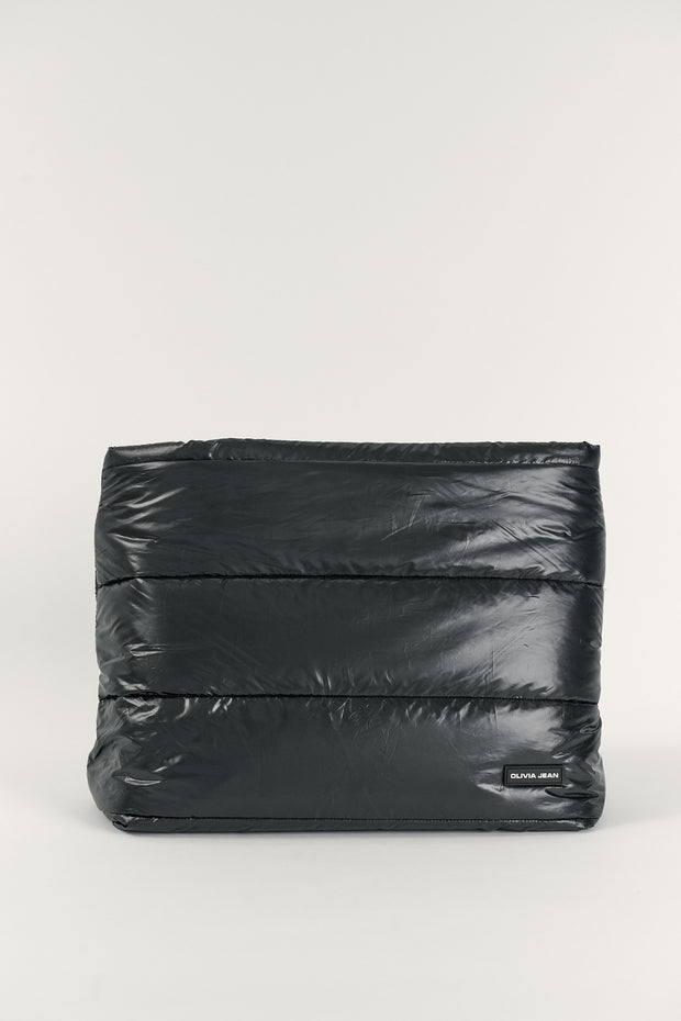 Gia (Black) Puffer Tote Bag- With Zip Closure