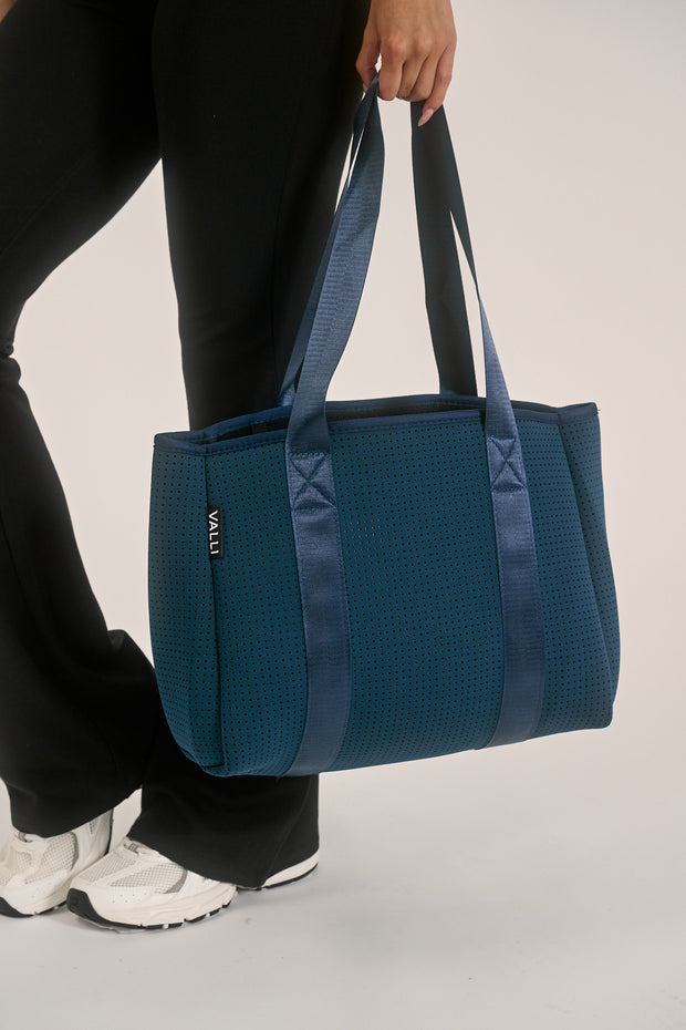 Elle Navy Neoprene Tote — Valli by Olivia Jean