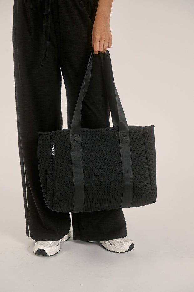 Elle Black Neoprene Tote — Valli by Olivia Jean