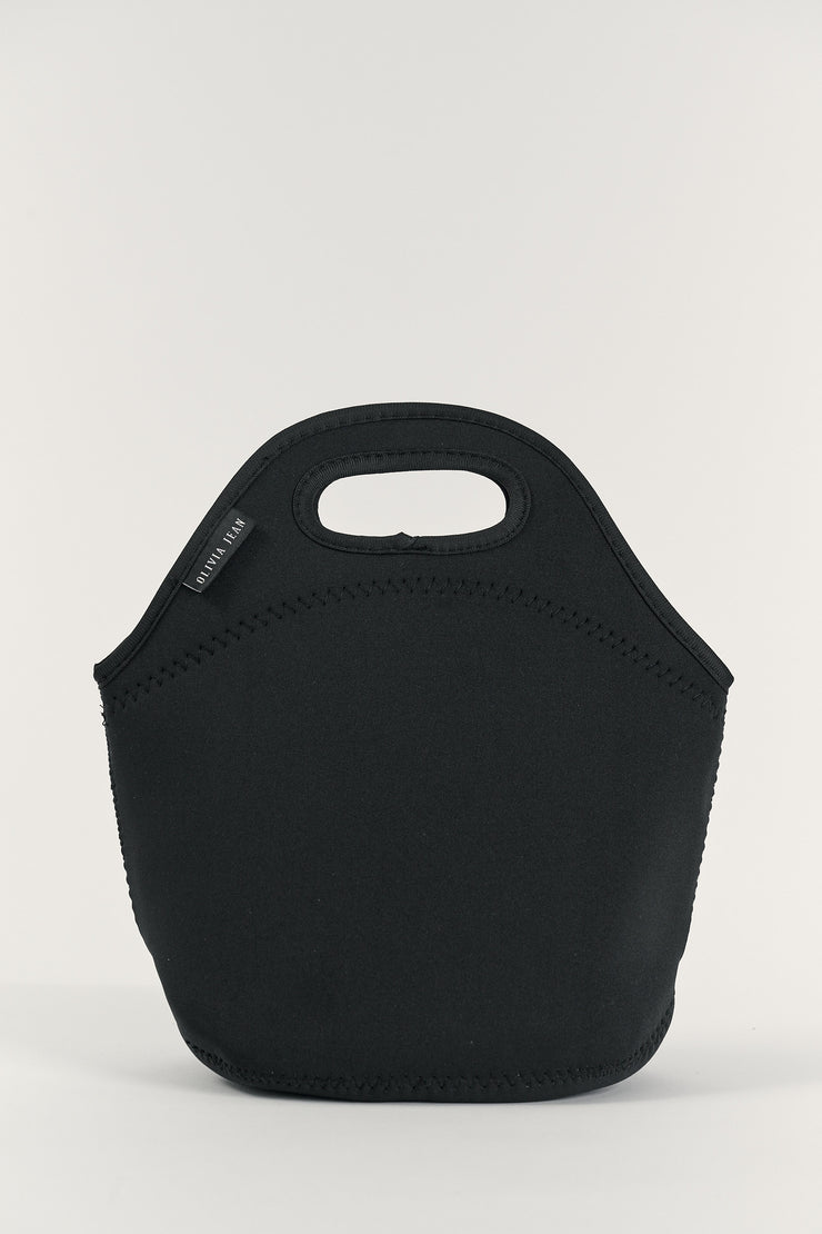Black Insulated Neoprene Lunch Bag