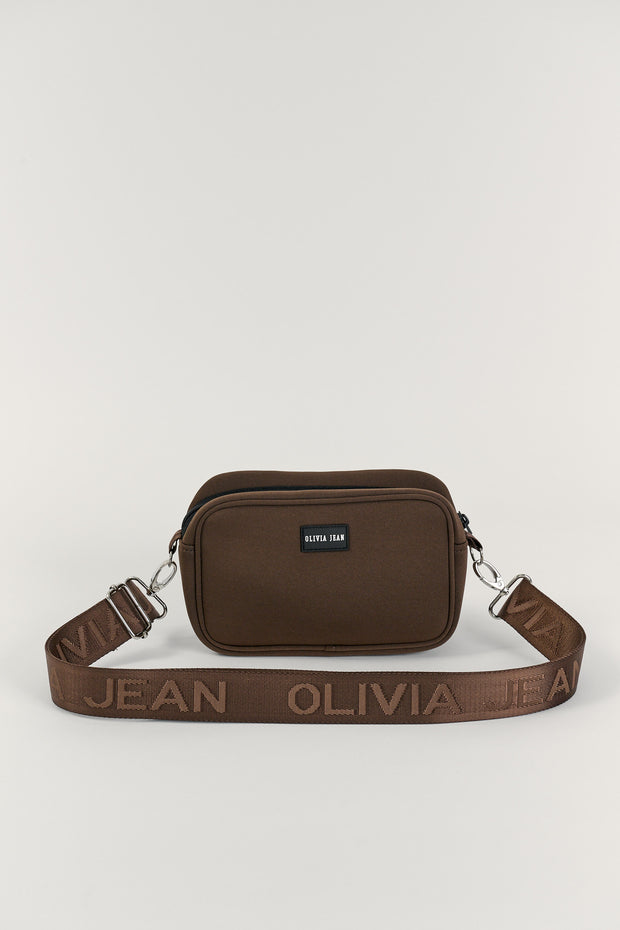 Serene (Brown) Neoprene Crossbody Bag