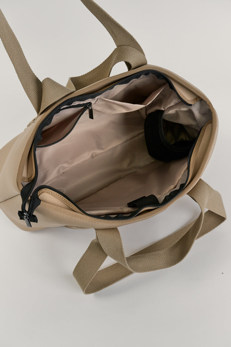 Rover (Tan) Large Neoprene Tote - With Zip Closure