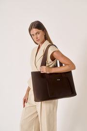 Rover (Chocolate) Large Neoprene Tote - With Zip Closure