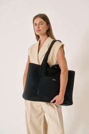 Rover (Black) Large Neoprene Tote - With Zip Closure