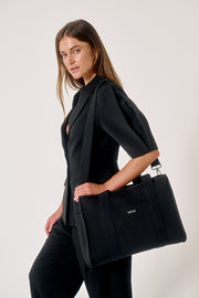 Rover (Black) Medium Neoprene Tote - With Zip Closure