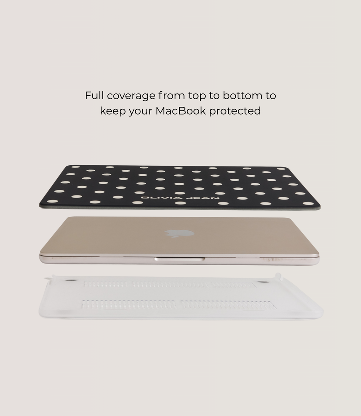 Polka (Black) MacBook Case