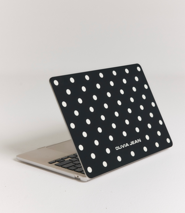 Polka (Black) MacBook Case