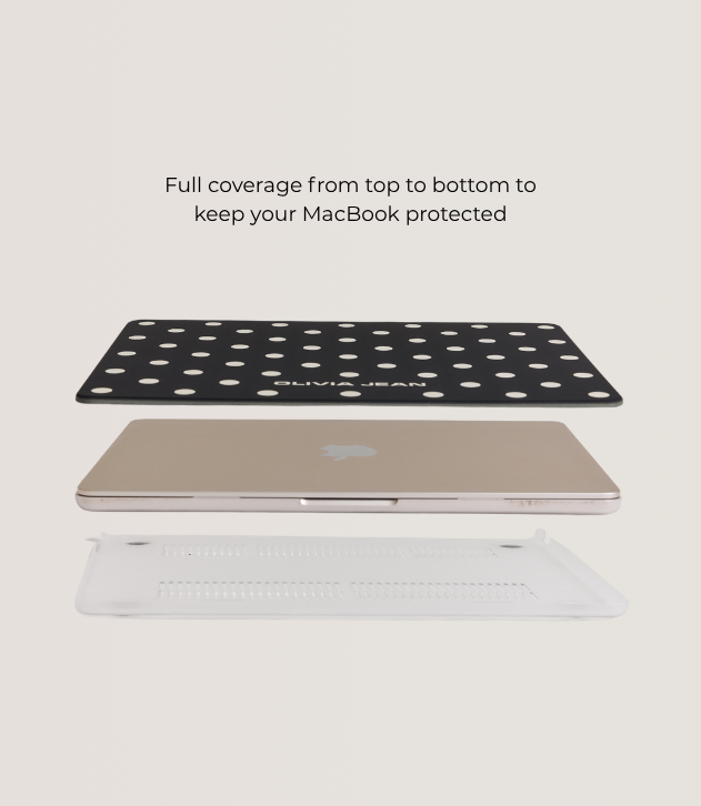 Polka (Black) MacBook Case