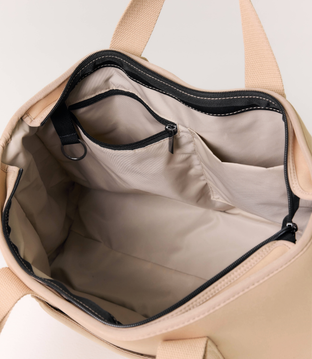 Rover (Almond) Large Neoprene Tote - With Zip Closure