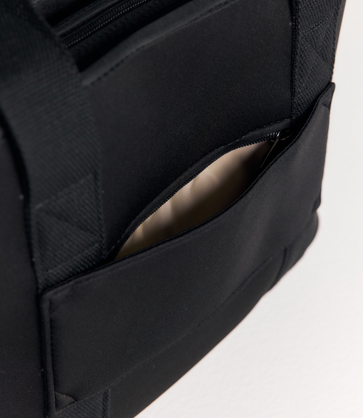 Rover (Black) Compact Neoprene Tote - With Zip Closure
